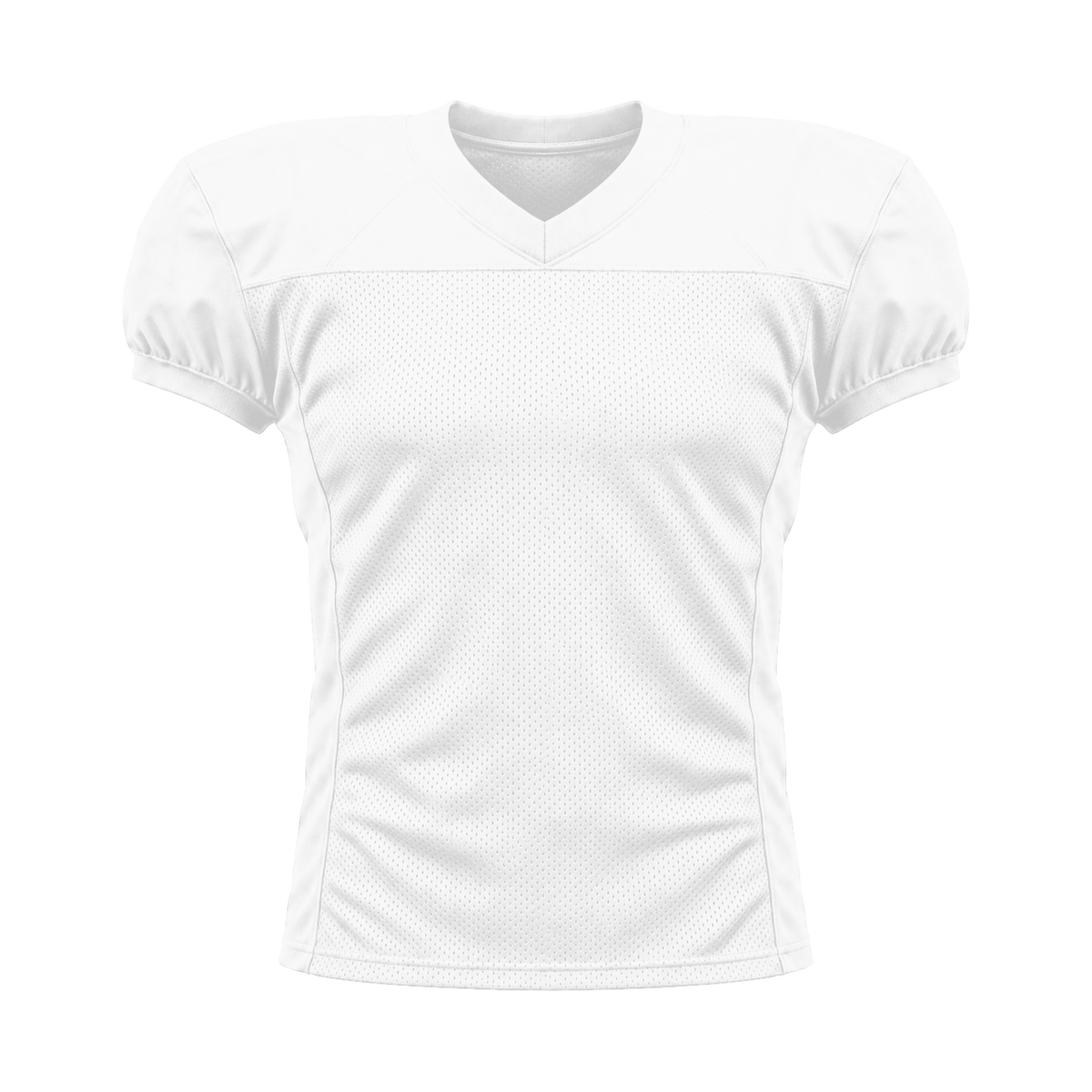 White American Football Jersey — front studio view, transparent background