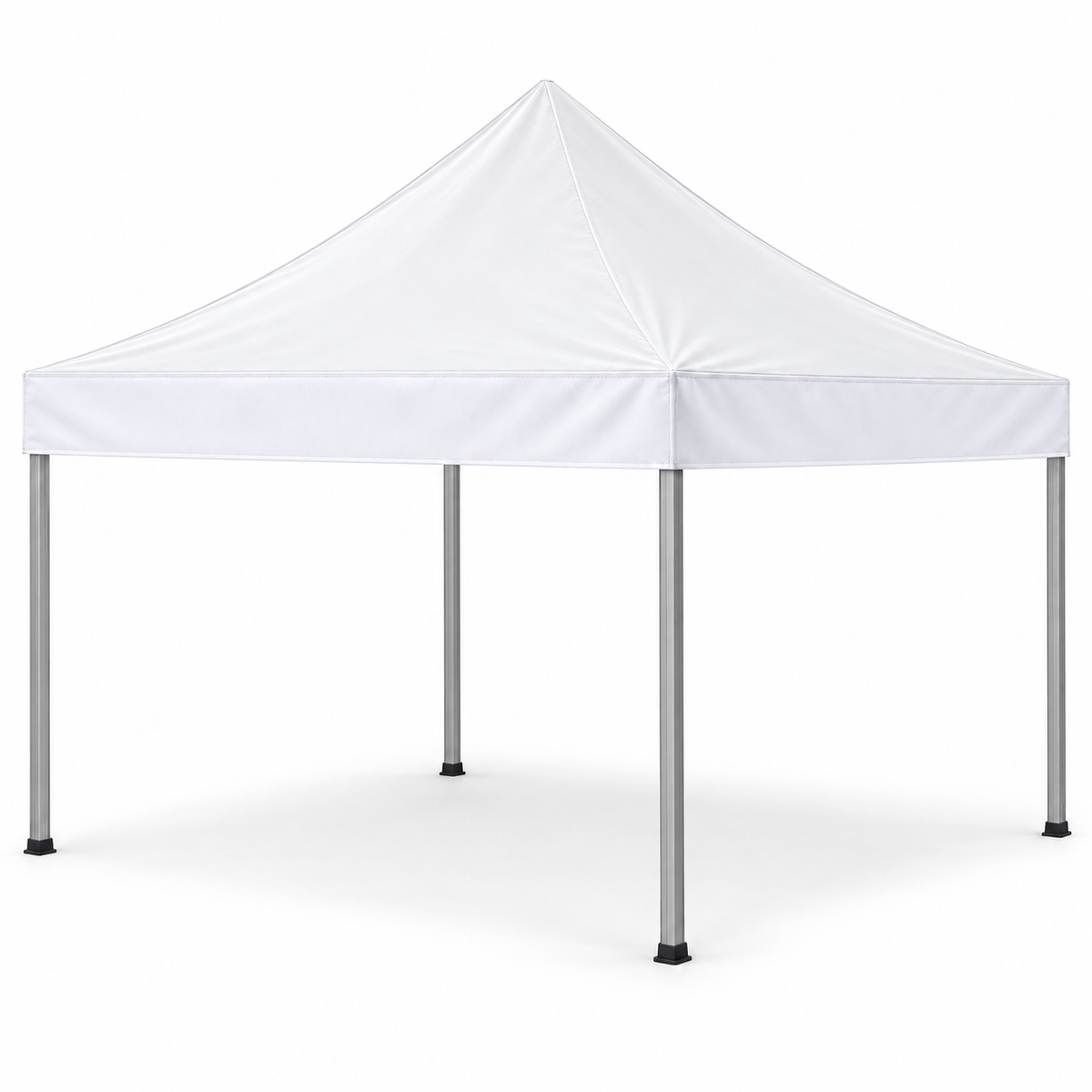 Blank 12-inch canopy wrap banner on a 10-by-10-foot canopy — illustrative Studio reference