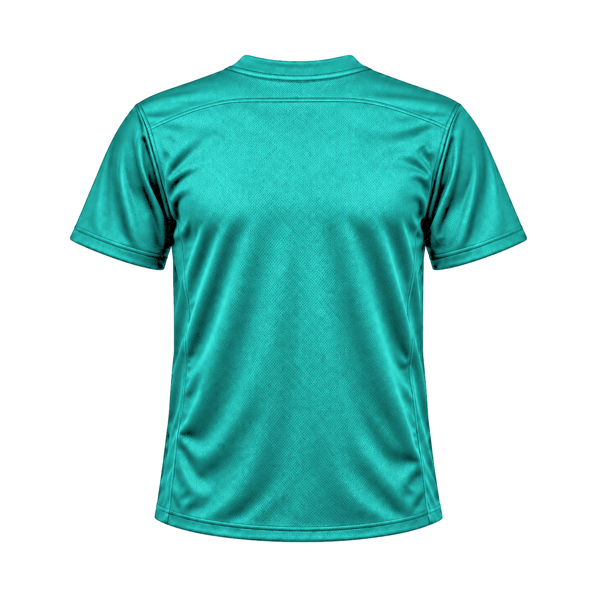 Aqua Flag Football Jersey — back studio view, transparent background
