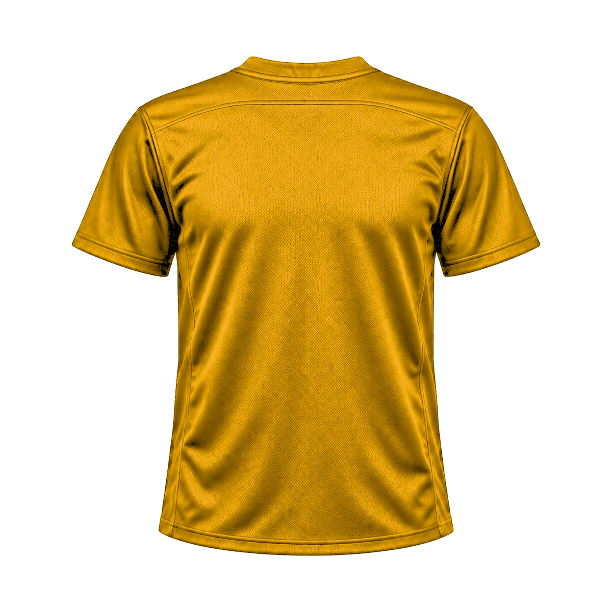 Athletic Gold Flag Football Jersey — back studio view, transparent background