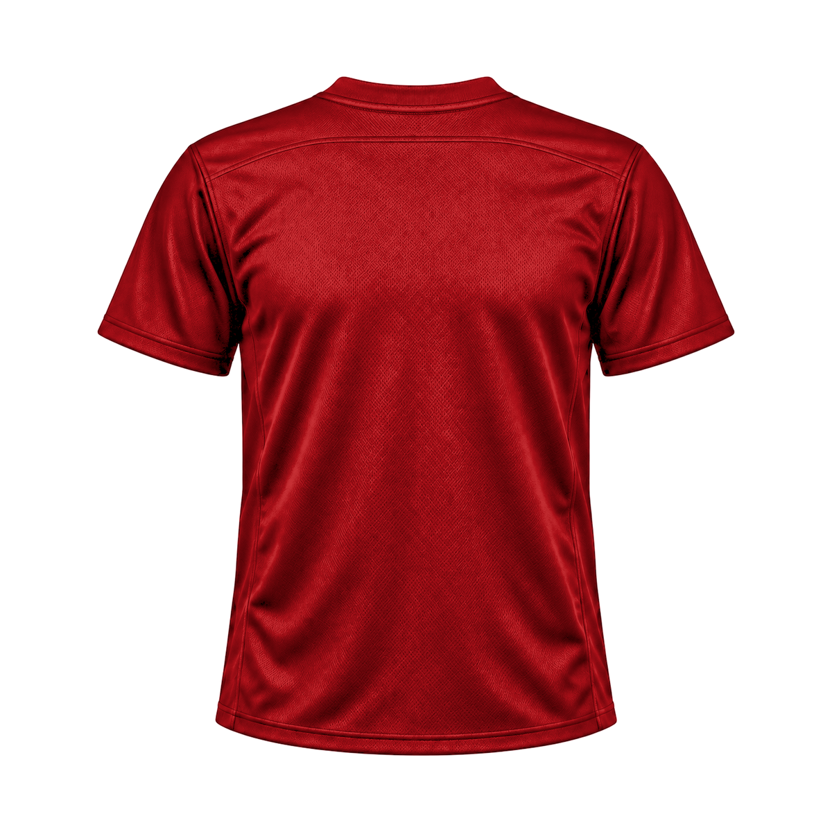 Cardinal Red Flag Football Jersey — back studio view, transparent background