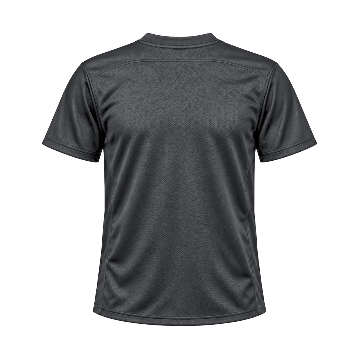 Graphite Flag Football Jersey — back studio view, transparent background