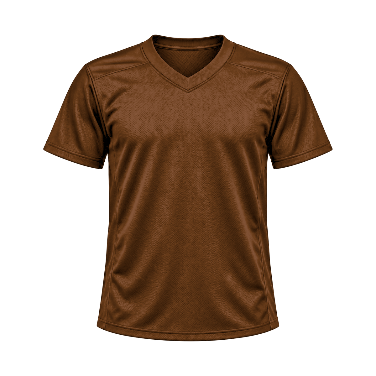 Chocolate Brown Flag Football Jersey — front studio view, transparent background