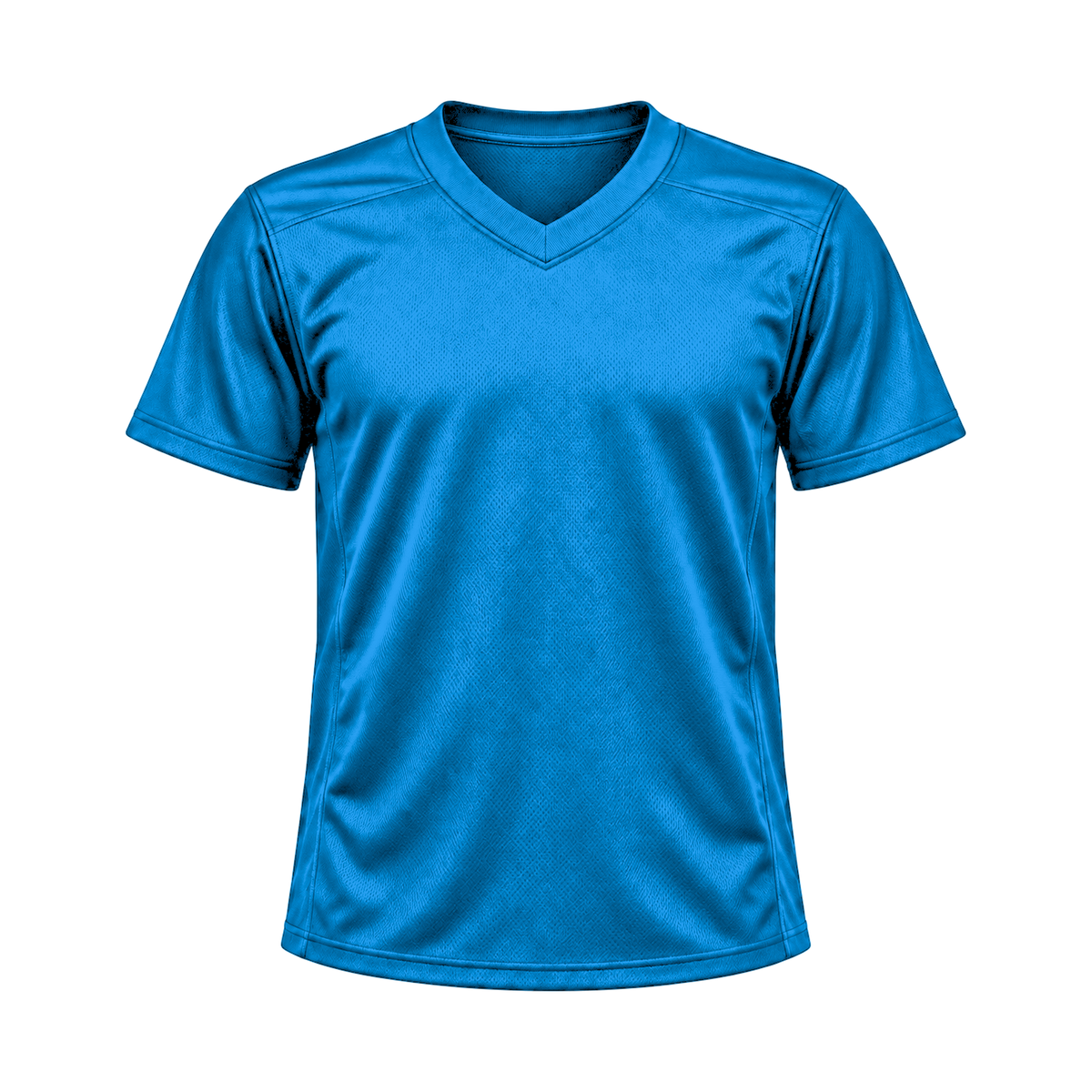Electric Blue Flag Football Jersey — front studio view, transparent background