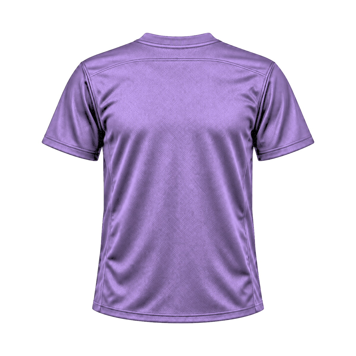 Lavender Flag Football Jersey — back studio view, transparent background