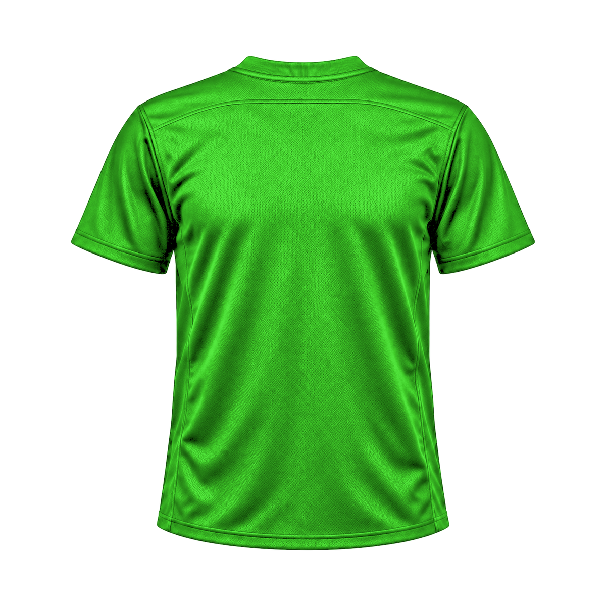 Lime Green Flag Football Jersey — back studio view, transparent background
