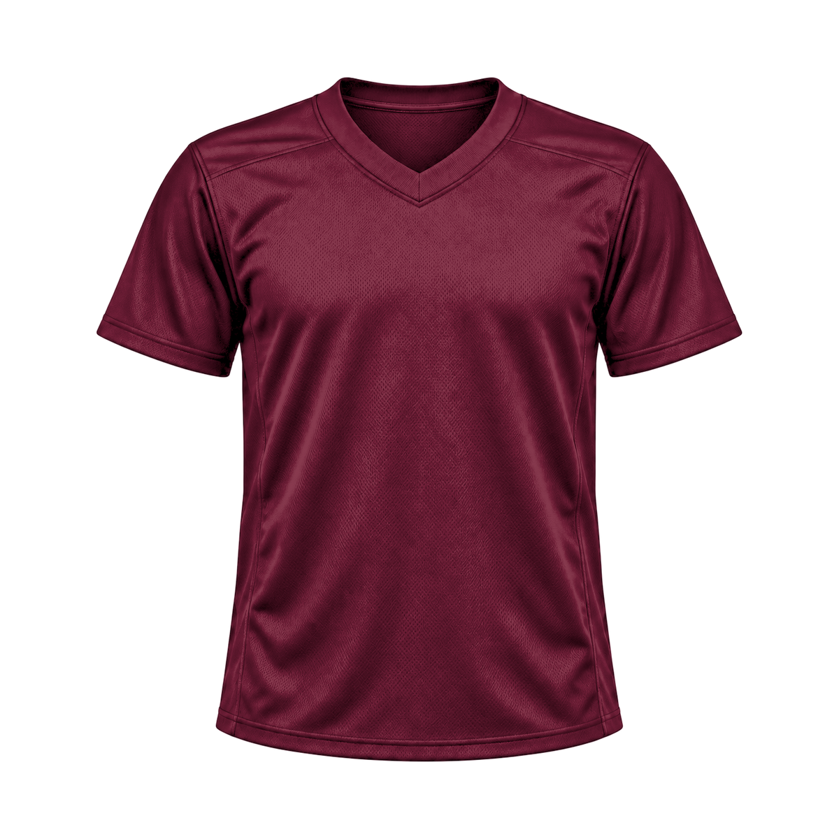 Maroon Flag Football Jersey — front studio view, transparent background