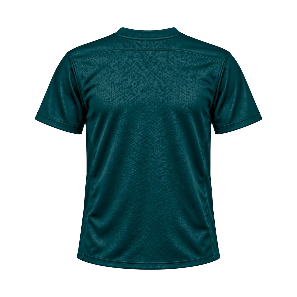 Midnight Green Flag Football Jersey — back studio view, transparent background