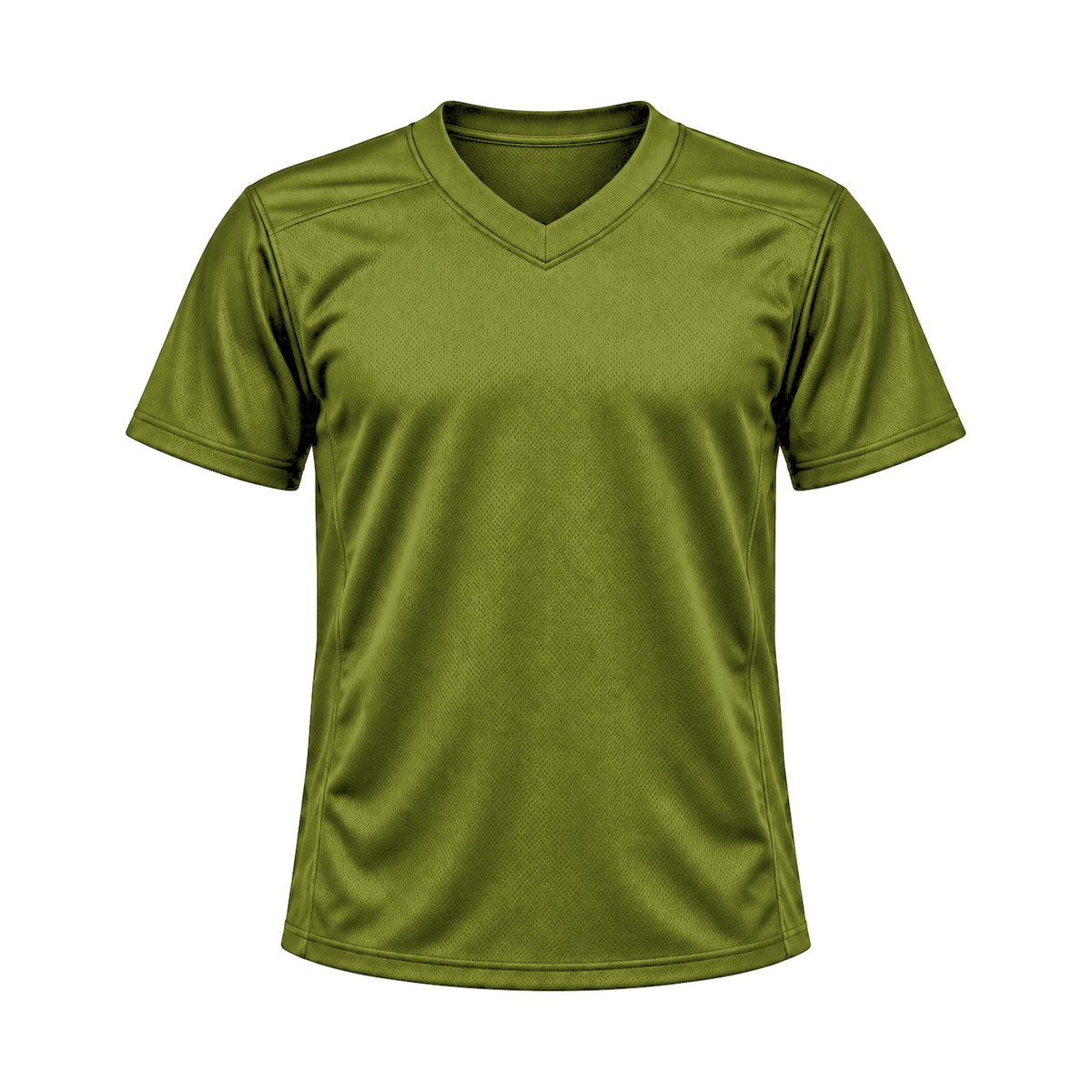 Olive Green Flag Football Jersey — front studio view, transparent background