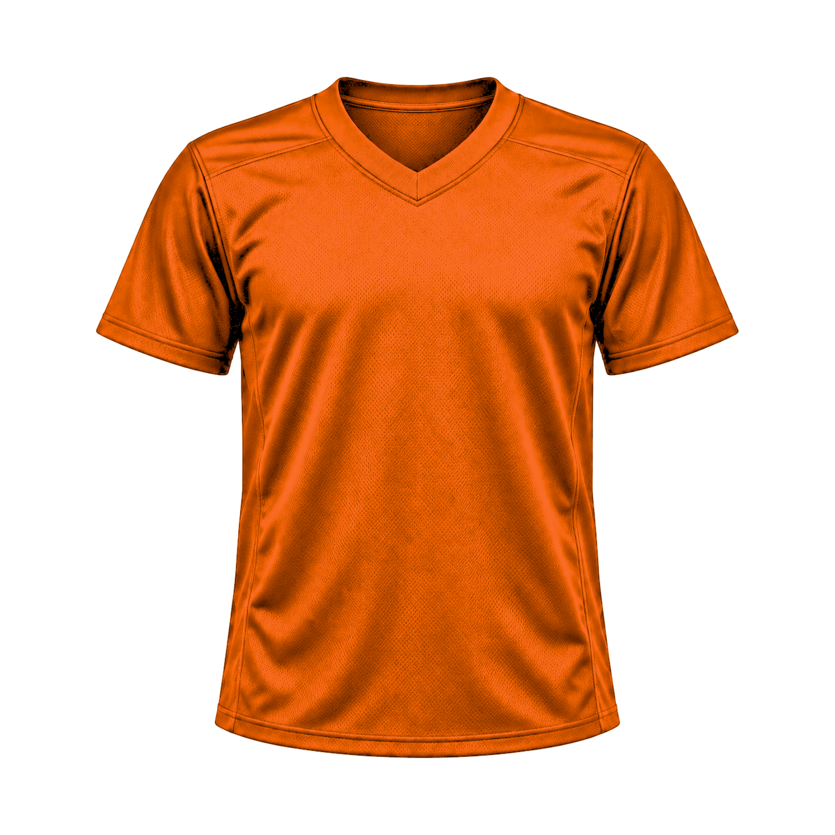 Team Orange Flag Football Jersey — front studio view, transparent background