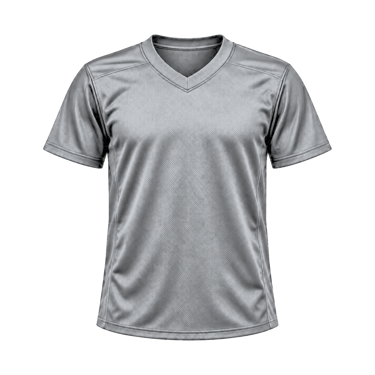 Silver Flag Football Jersey — front studio view, transparent background