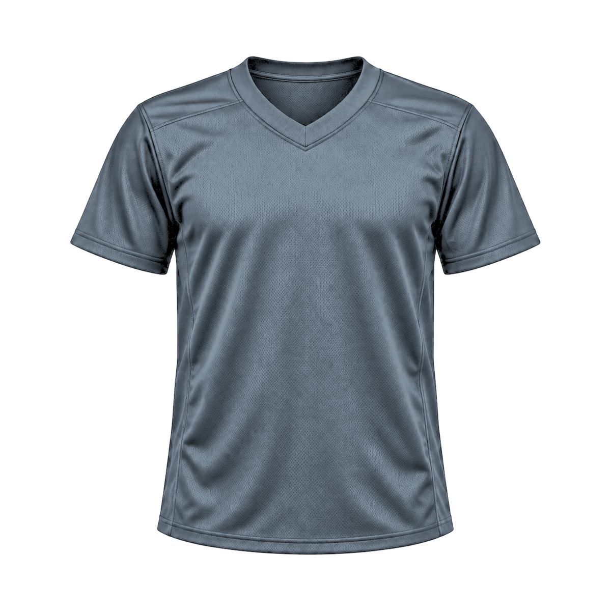 Steel Grey Flag Football Jersey — front studio view, transparent background