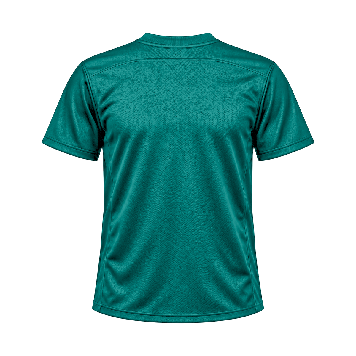 Teal Flag Football Jersey — back studio view, transparent background