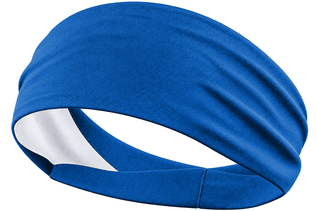 Athletic Royal custom sports headband, transparent background, identical front product view