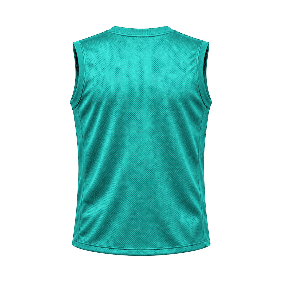 Aqua Sleeveless Flag Football Jersey — back studio view, transparent background