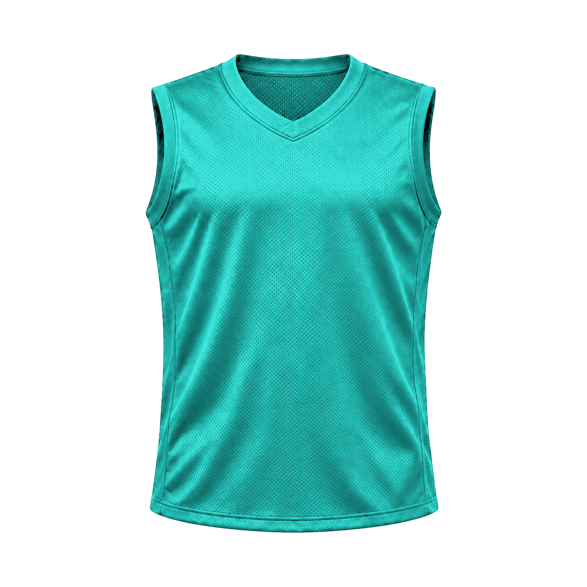 Aqua Sleeveless Flag Football Jersey — front studio view, transparent background