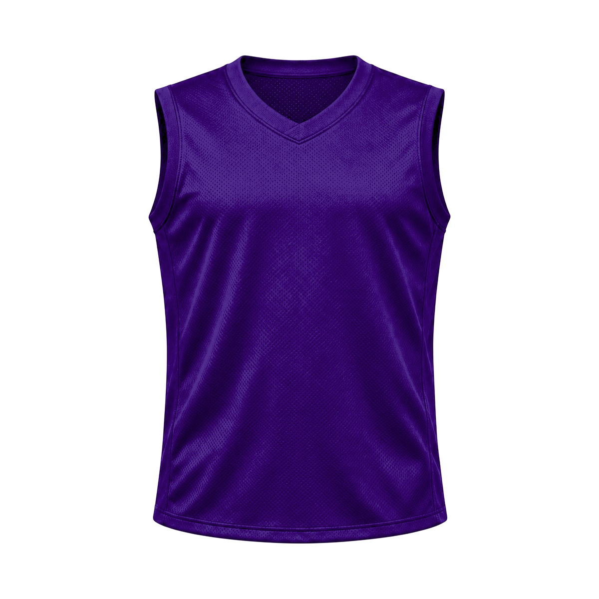 Deep Purple Sleeveless Flag Football Jersey — front studio view, transparent background