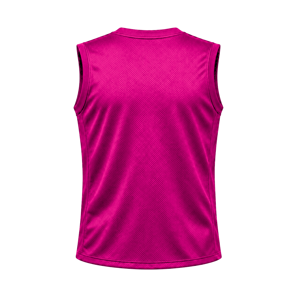 Hot Pink Sleeveless Flag Football Jersey — back studio view, transparent background