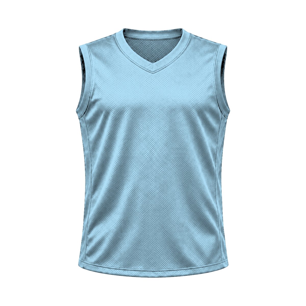 Ice Blue Sleeveless Flag Football Jersey — front studio view, transparent background