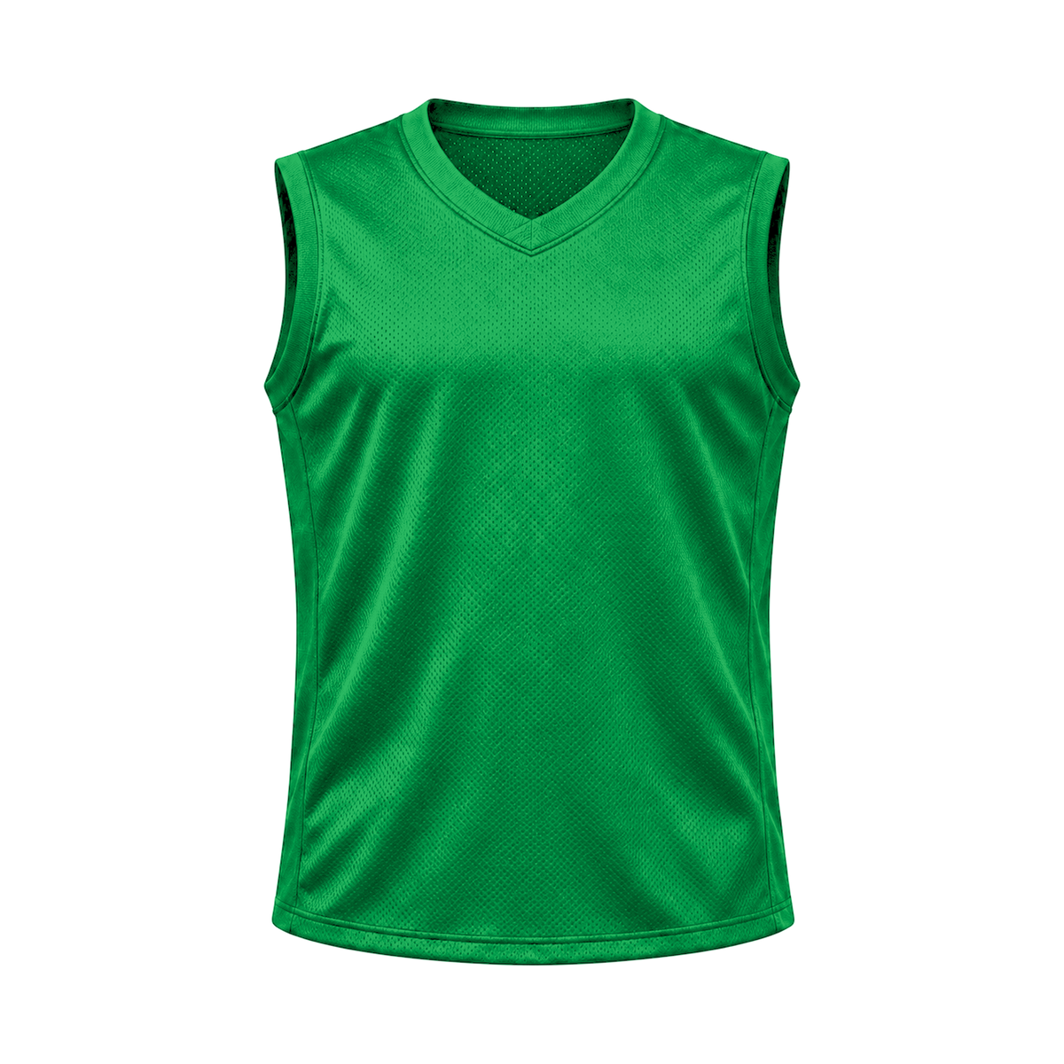 Kelly Green Sleeveless Flag Football Jersey — front studio view, transparent background