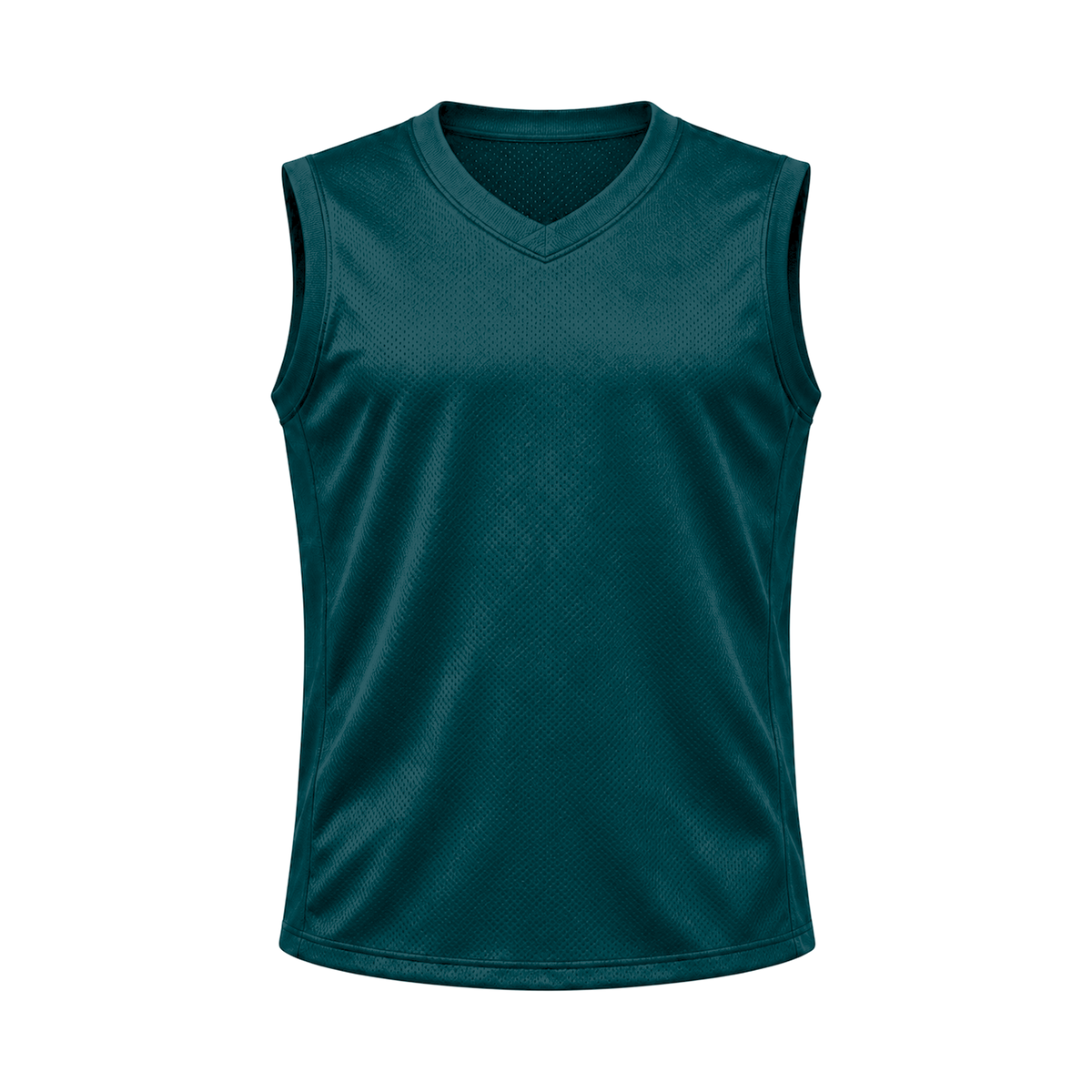 Midnight Green Sleeveless Flag Football Jersey — front studio view, transparent background