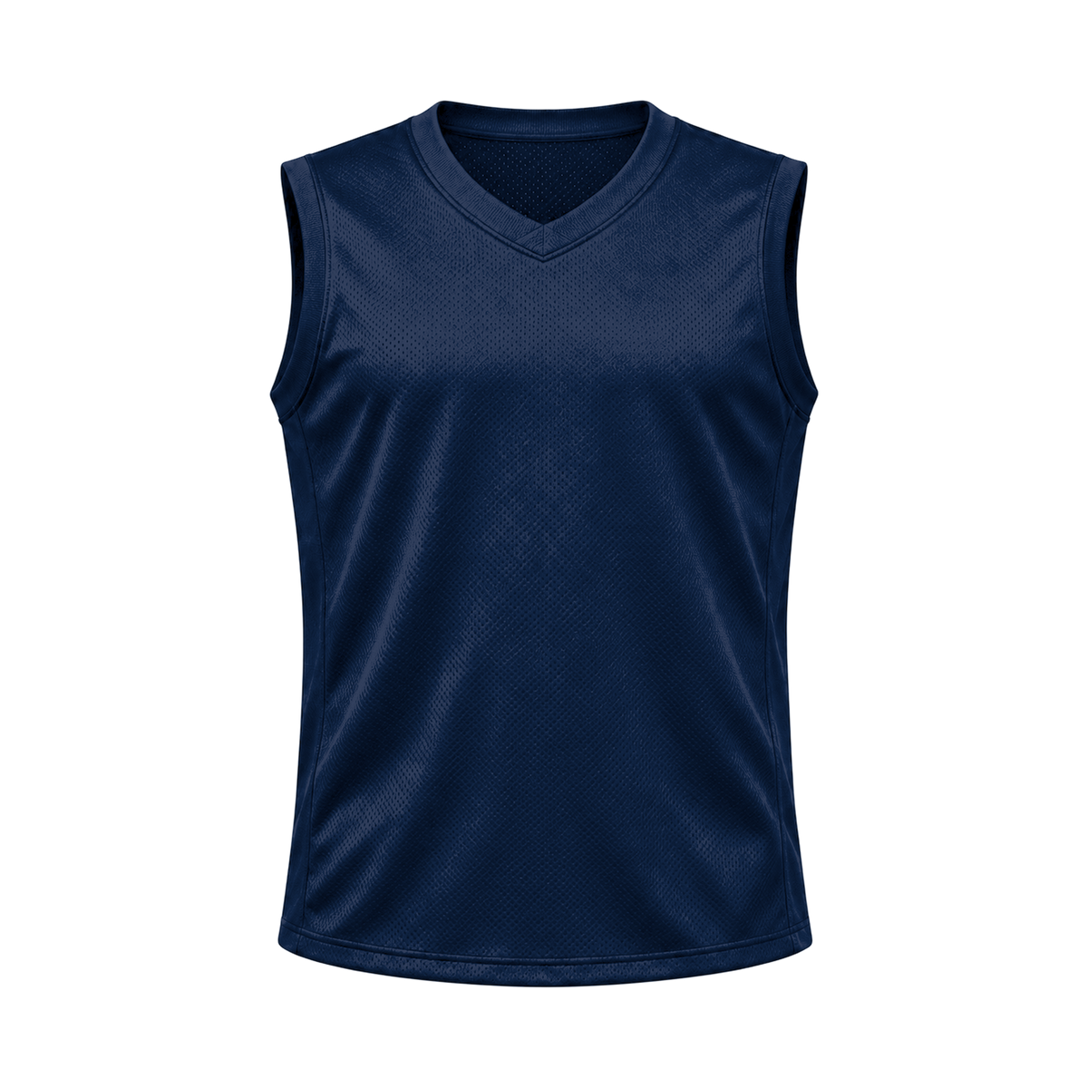 Navy Sleeveless Flag Football Jersey — front studio view, transparent background