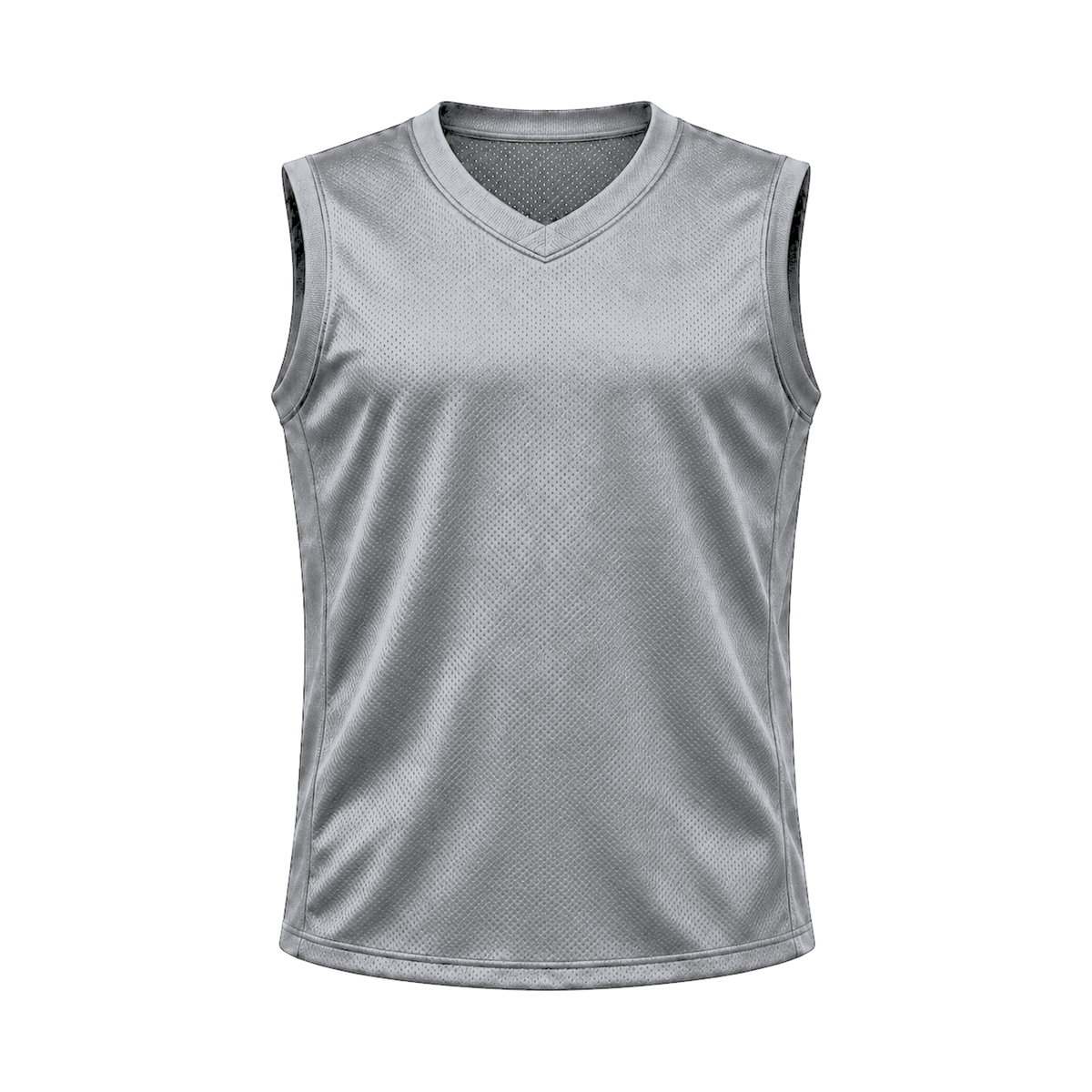 Silver Sleeveless Flag Football Jersey — front studio view, transparent background
