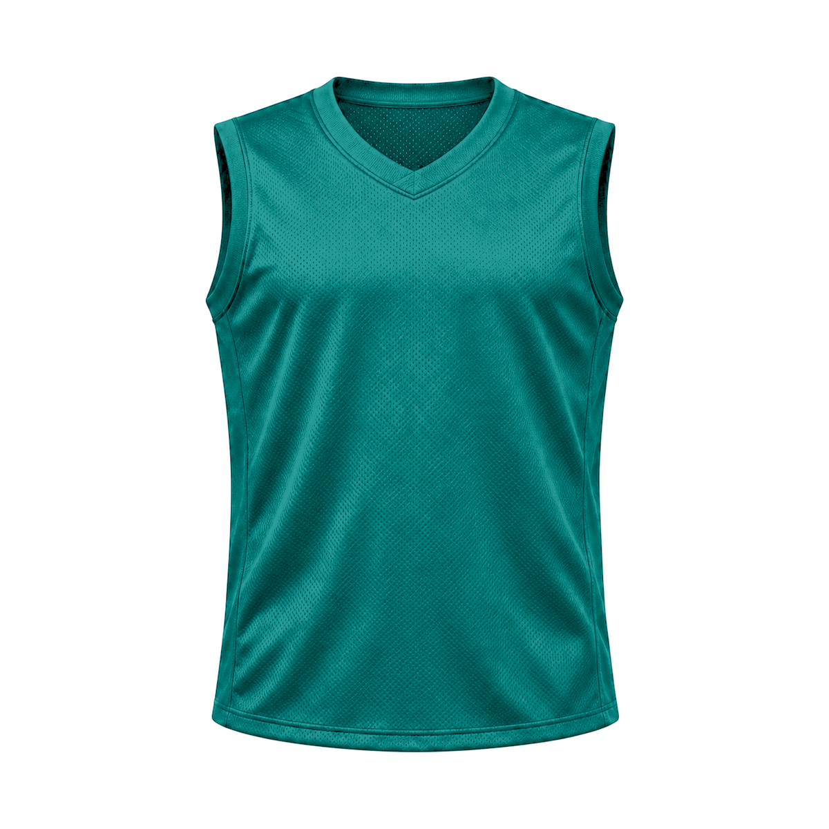 Teal Sleeveless Flag Football Jersey — front studio view, transparent background