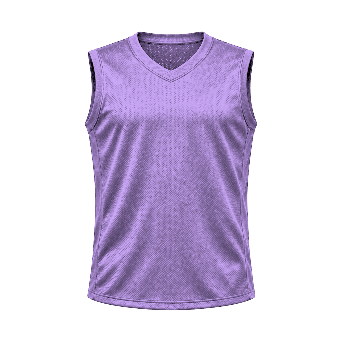 Lavender Sleeveless Flag Football Jersey — front studio view, transparent background