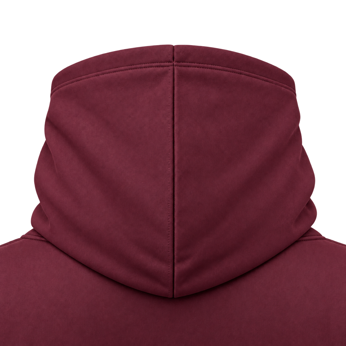Custom Fully Sublimated Hoodie in Burgundy — Hood detail