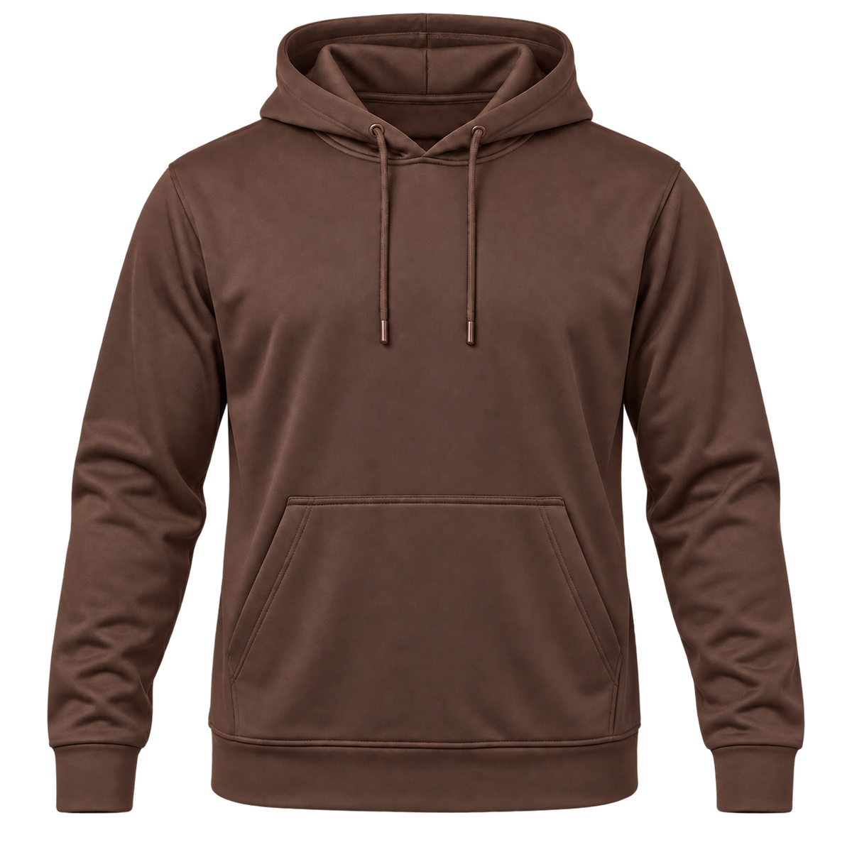 Custom Fully Sublimated Hoodie in Chocolate — Front
