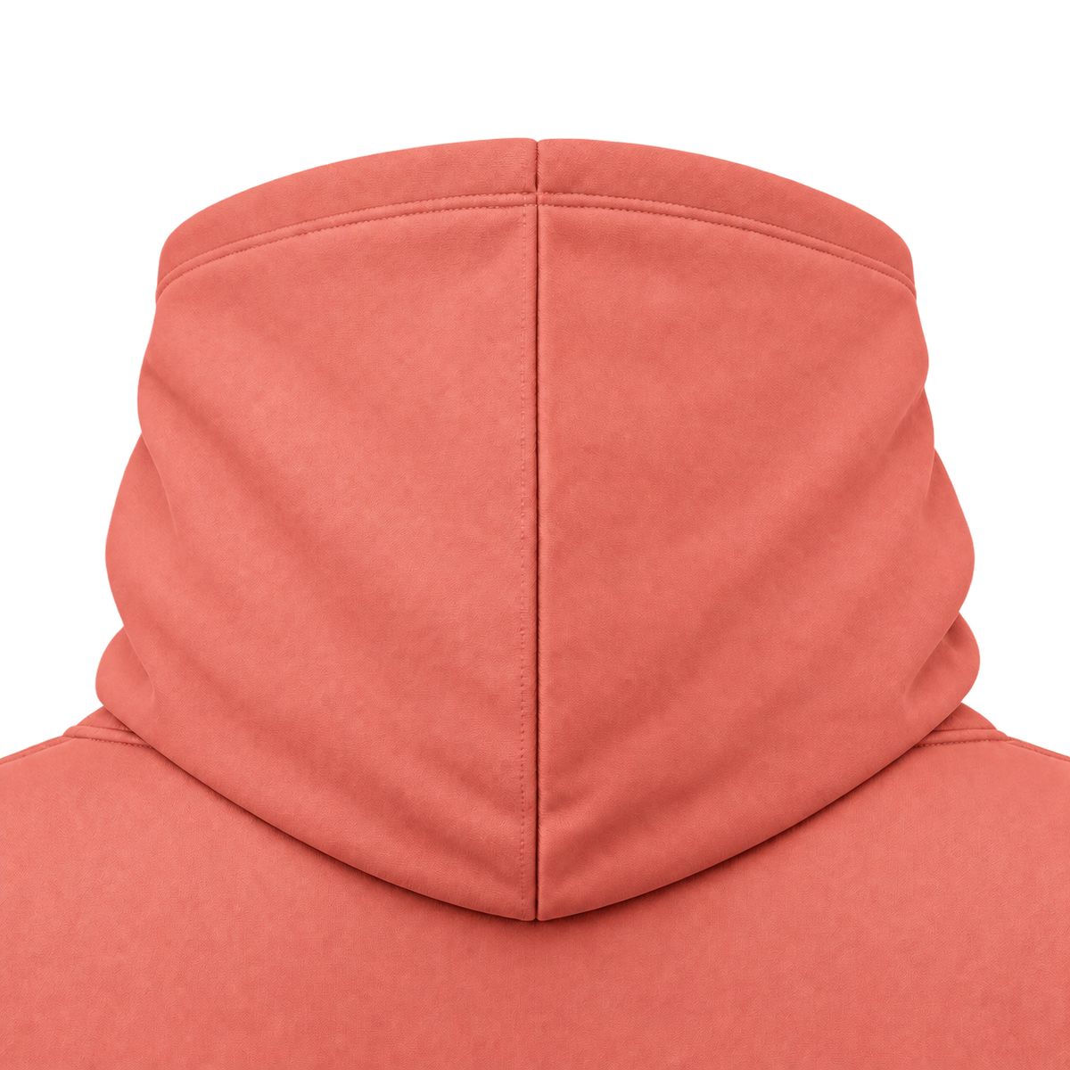 Custom Fully Sublimated Hoodie in Coral — Hood detail