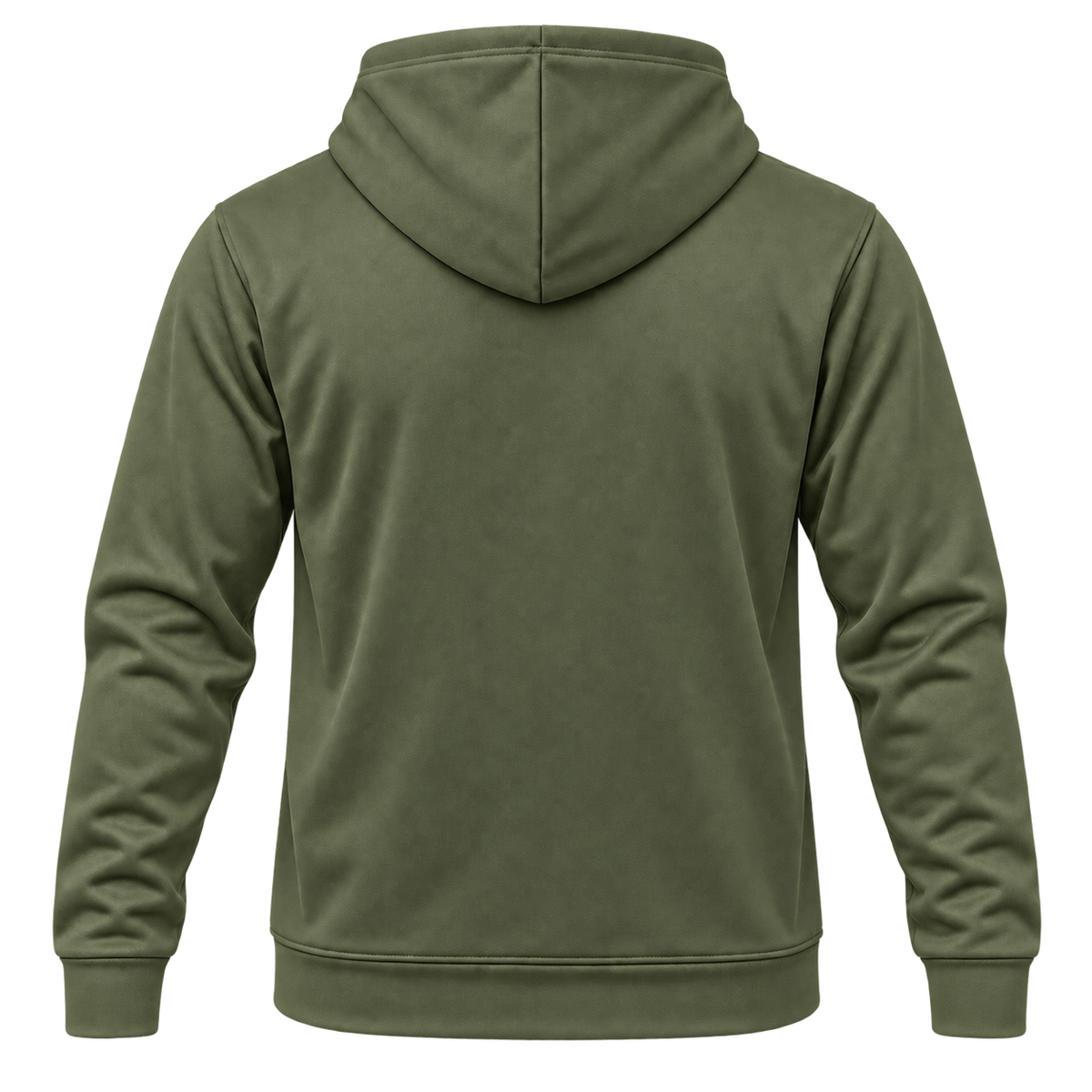 Custom Fully Sublimated Hoodie in Olive green — Back