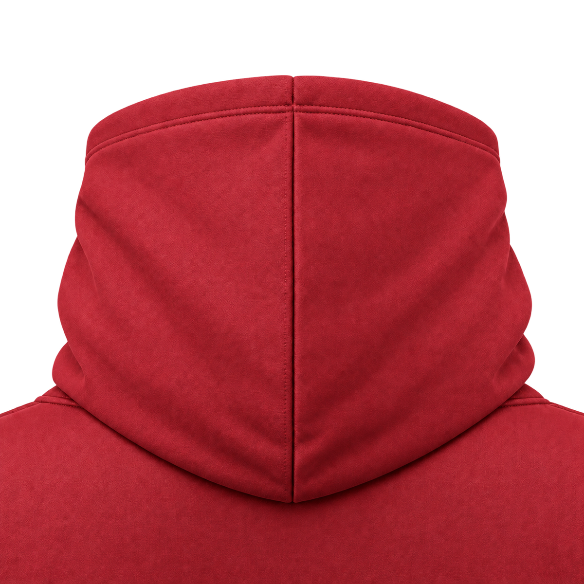 Custom Fully Sublimated Hoodie in Red — Hood detail
