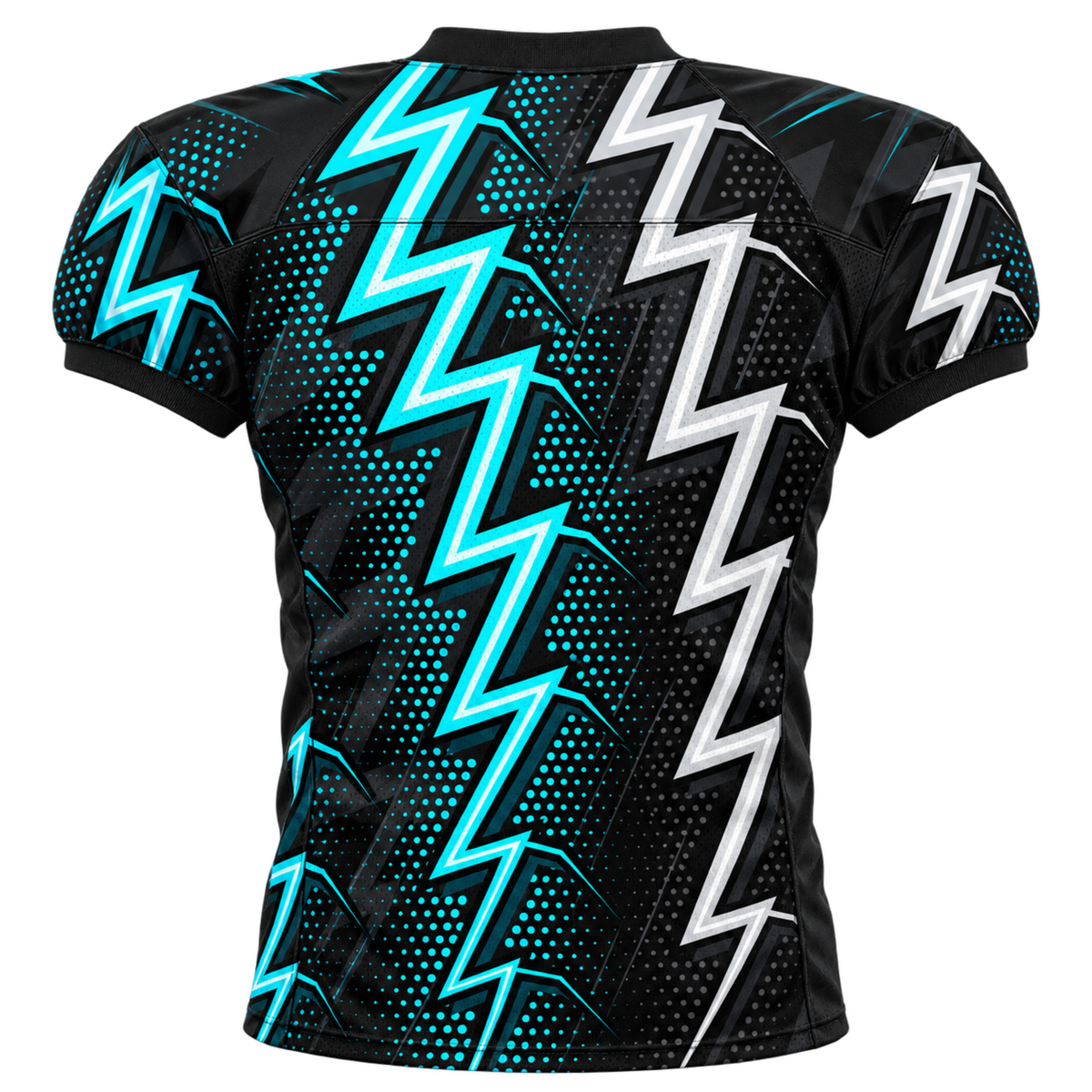 Voltage American Football Jersey — back view on transparent background
