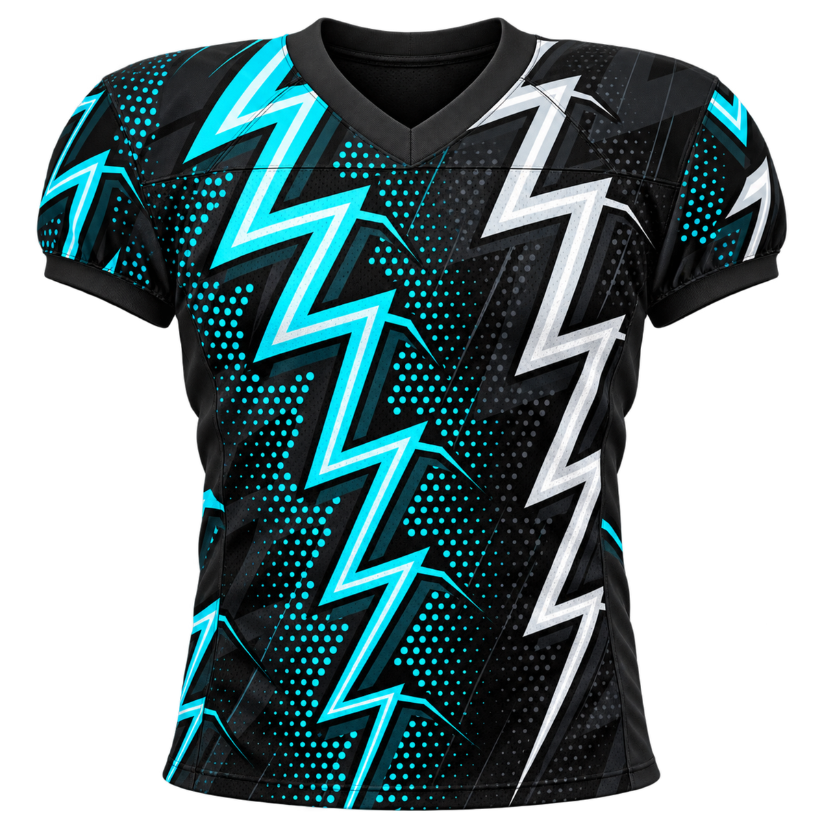 Voltage American Football Jersey — front view on transparent background