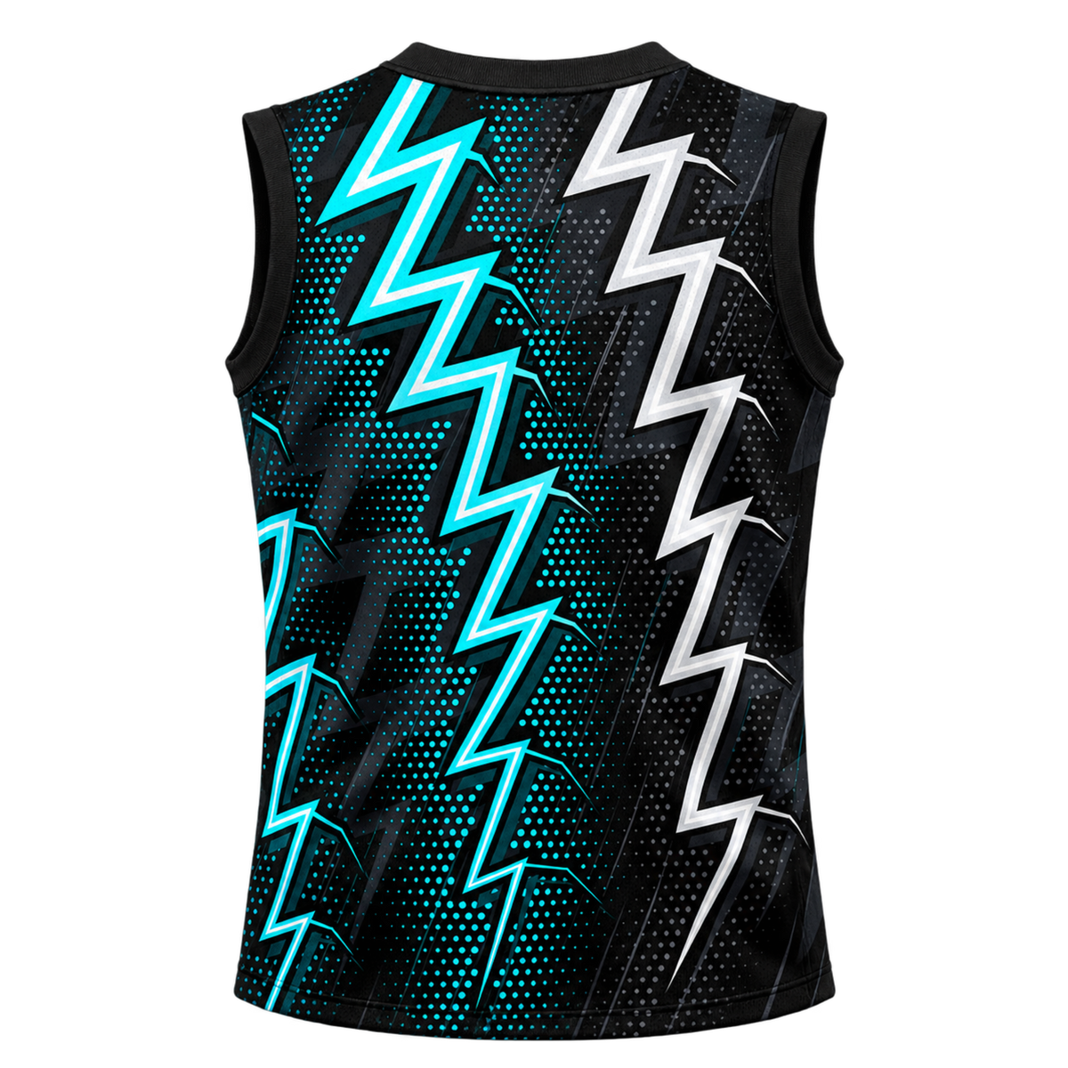 Voltage Sleeveless Flag Football Jersey — back view on transparent background